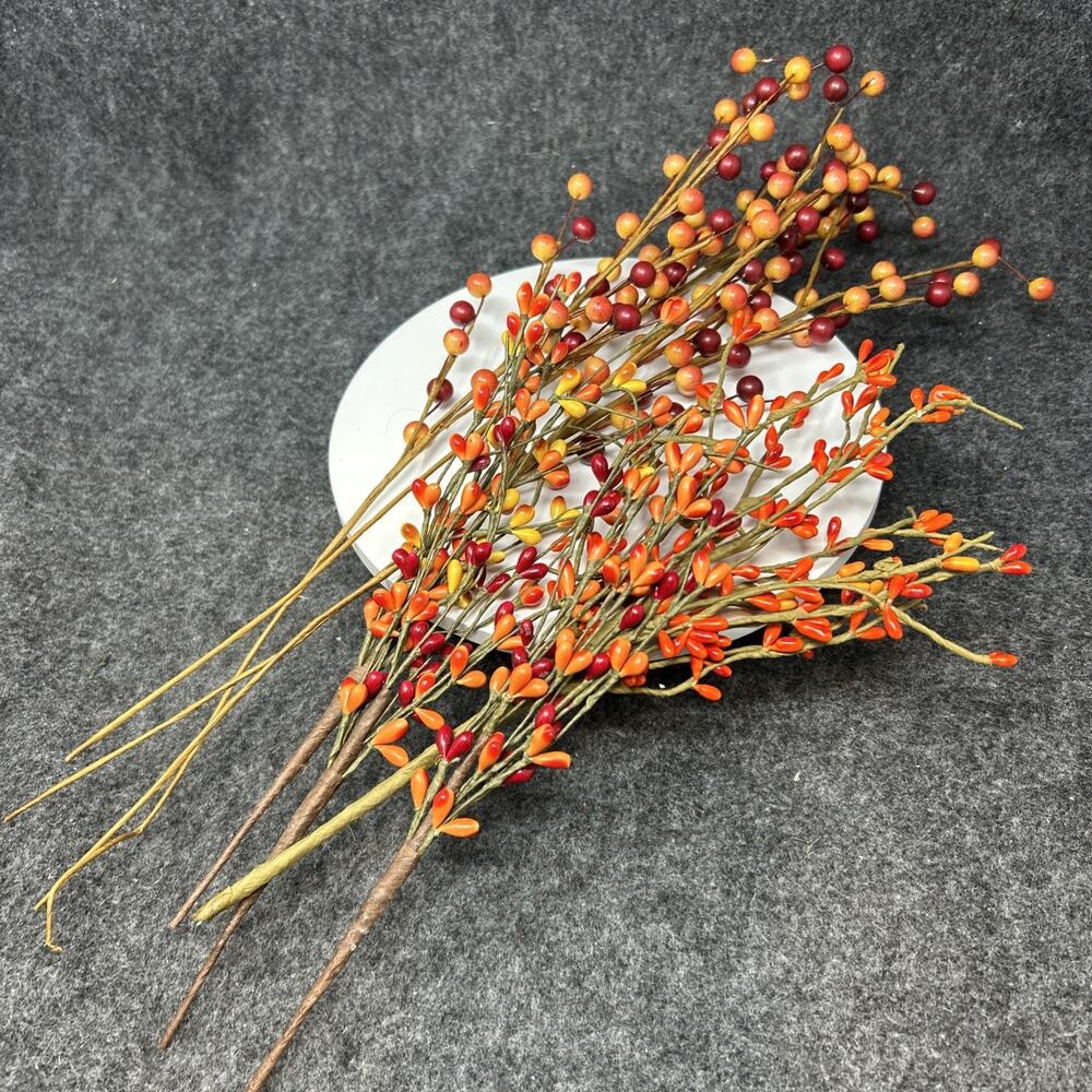 Harvest & Pip Berry Picks 4/each Artificial Floral Picks Autumn Craft Decor - Picture 3 of 5